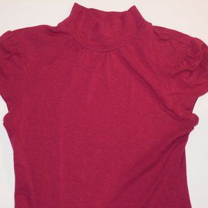 Express Mock Neck Pink Short Sleeve Top